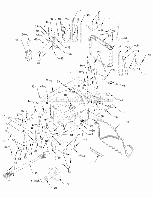 Engine And Drive Shaft 1b075g & After Diagram and Parts List for 5254E 54AE542-710, 54BE542-710, 54CE542-710 Cub Cadet Lawn Tractor